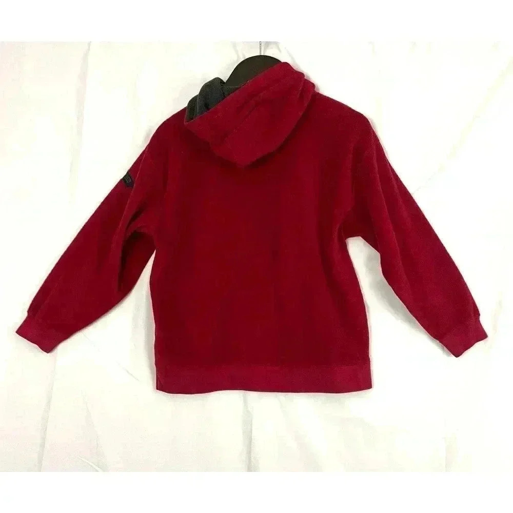 VTG GAP Pullover Hooded Fleece Sweatshirt Kids Youth LARGE (10) Red‎ Y2K - Picture 2 of 10